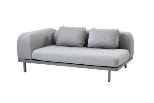Cane-line Outdoor Spacer 2 Pers. Sofa inkl. Sæde- og Ryghynde L: 180 cm - Light Grey/Light Grey