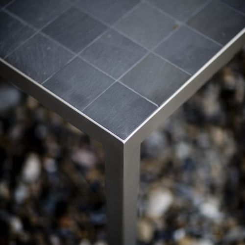 Rübner Sofabord 95x95x45 cm - Skiffer/Stål