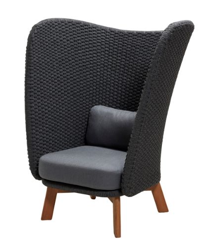 Cane-line Outdoor Peacock Wing Highback Stol - Dark Grey