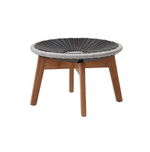 Cane-line Outdoor Peacock Fodskammel/Sidebord - Teak/Light Grey
