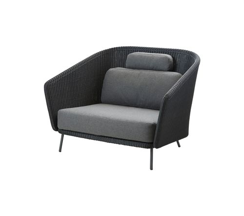 Cane-line Outdoor Mega Loungestol inkl. SoftTouch Hyndesæt  - Grey/Graphite Weave