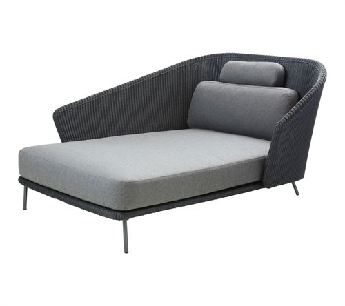 Cane-line Outdoor Mega Højre Daybed inkl. SoftTouch Hyndesæt L: 180 cm - Graphite