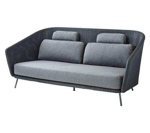 Cane-line Outdoor Mega 2 Pers. Sofa inkl. SoftTouch Hyndesæt L: 203 cm - Graphite/Weave