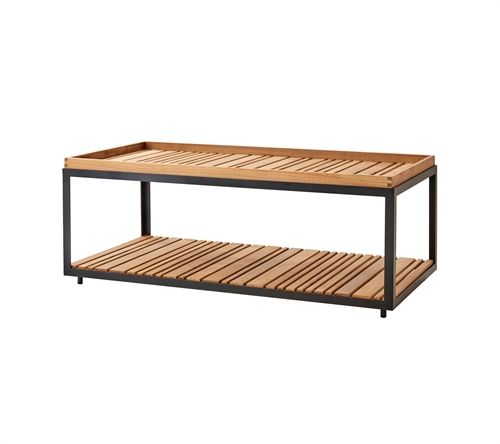 Cane-line Outdoor Level sofabord rektangulært - Lava Grey/Teak