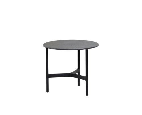 Cane-line Outdoor Twist Sofabord Lille Ø: 45 cm - Lava Grey/Fossil Black Keramik