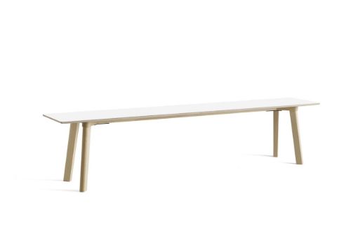 HAY CPH Deux 215 Bench 200x35x45 cm - Untreated Solid Beech/Pearl White Laminate 
