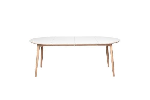 Haslev Symphony 82 Spisebord Ø: 105 cm - Hvid Laminat/Olieret Eg