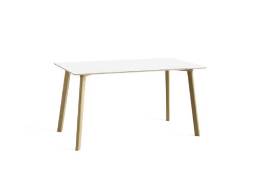 HAY CPH Deux 210 Table 140x75x73 cm - Lacquered Solid Oak/Pearl White Laminate