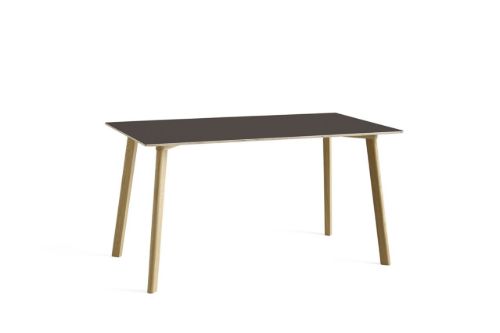 HAY CPH Deux 210 Table 140x75x73 cm - Lacquered Solid Oak/Stone Grey Laminate