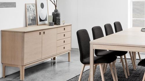 Skovby SM300 Skænk 80x170 cm - Hvidolieret Eg