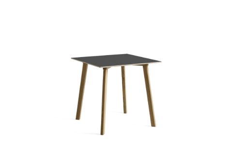 HAY CPH Deux 210 Table 75x75x73 cm - Lacquered Solid Oak/Stone Grey Laminate