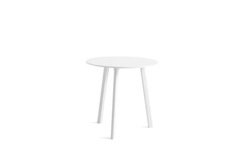 HAY CPH Deux 220 Table Ø: 75 cm - Pearl White Lacquered Solid Beech/Pearl White Laminate