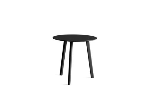 HAY CPH Deux 220 Table Ø: 75 cm - Ink Black Lacquered Solid Beech/Ink Black Laminate