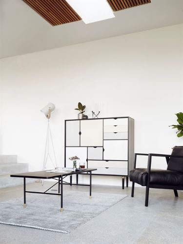 Andersen Furniture S3 Skænk 132x131 cm - Valnød/Farvet front