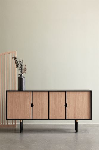 Andersen Furniture Unique Skænk L: 163 - Sort Eg/Natur Fronter