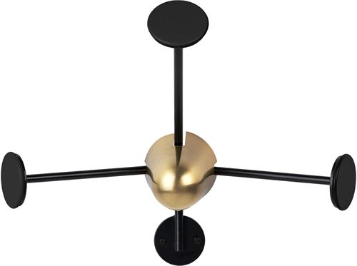 GUBI Matégot Coat Rack, 34x38x20 cm  - Black/Messing