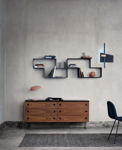 GUBI Dédal Shelf 89x48,5x19,5 cm - Soft Black Semi Matt