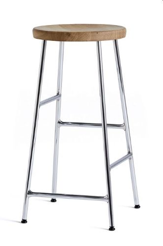 Hay Cornet Bar Stool Low H: 65 cm - Chromed Steel / Oiled Oak 