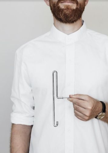 Moebe Wall Hook Large 20x3,6x0,6 cm - Stainless steel