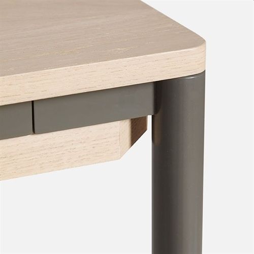 Woud Piezas Dining Table 85x140 cm - White Oak / Grey Metal Legs
