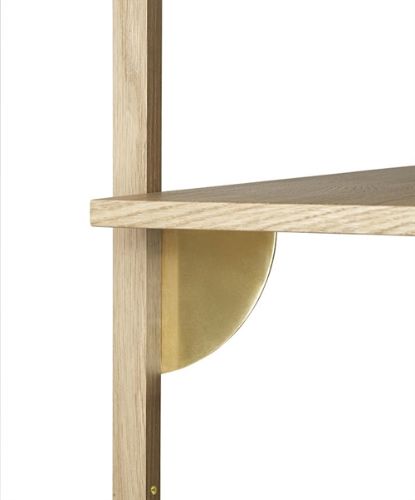 Ferm Living Sector Shelf S/W 26,1x87 cm - Oak/Brass