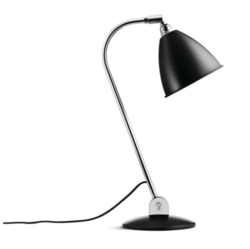 Bestlite BL2 Table Lamp Ø:16 cm Chrome Base - Black semi matt skærm