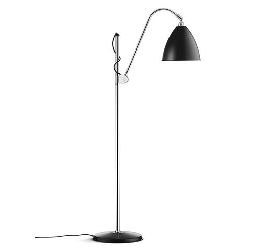 Bestlite BL3 Floor Lamp Ø:21 cm M  Chrome Base - Black skærm