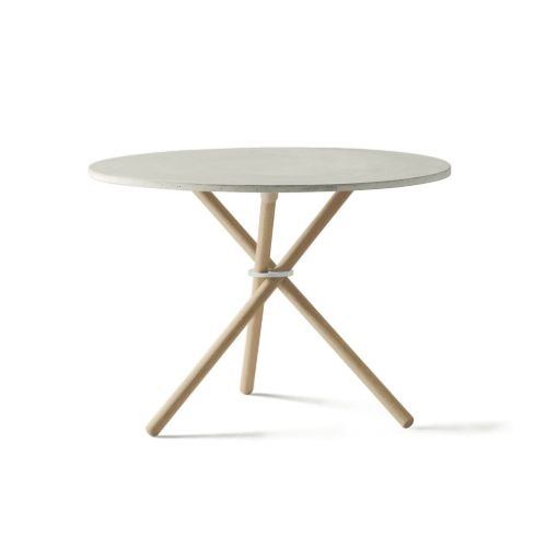 Eberhart Furniture Daphne Coffee Table Ø: 65 cm - Light Concrete/Light Oak