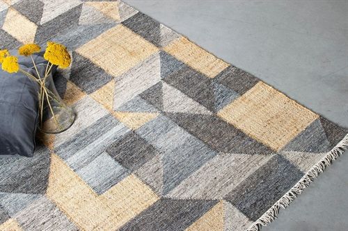 HC Interior Rugs MIGO Håndvævet Kelim Tæppe 200x290 cm - Midnight Mix