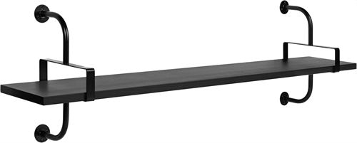 GUBI Démon Shelf, 2 Brackets, 155, 1 shelf (Black Stained Ash Semi Matt Lacquered)