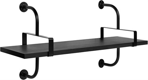 GUBI Démon Shelf, 2 Brackets, 95, 1 shelf (Black Stained Ash Semi Matt Lacquered)