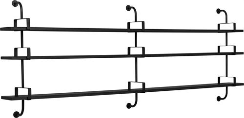 GUBI Démon Shelf, 3 Brackets, 215, 3 shelves (Black Stained Ash Semi Matt Lacquered)
