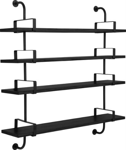 GUBI Démon Shelf, 2 Brackets, 155, 4 shelves (Black Stained Ash Semi Matt Lacquered)