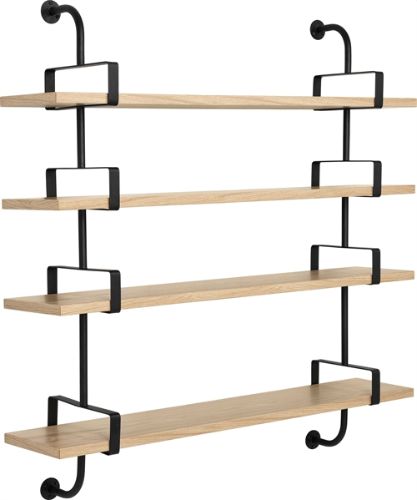 GUBI Démon Shelf, 2 Brackets, 155, 4 shelves (Oak Semi Matt Lacquered)