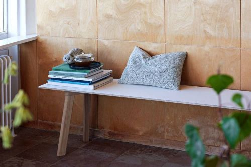 HAY CPH Deux 215 Bench 140x35x45 cm - Untreated Solid Beech/Pearl White Laminate