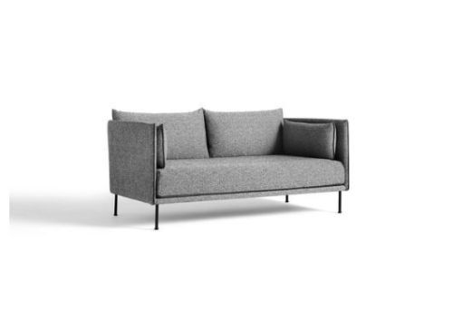 HAY Silhouette 2 Personers Sofa Mono L:171 cm - Hallingdal 166 / Black Powder Coated Steel