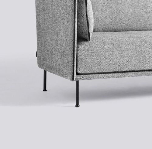 HAY Silhouette 2 Personers Sofa Mono L:171 cm - Hallingdal 166 / Black Powder Coated Steel