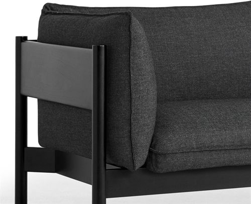 HAY Arbour 3 Seater B: 220 cm - Re-wool 198 / Black Waterbased Lacquered Solid Beech