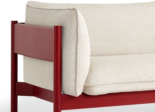 HAY Arbour 3 Seater B: 220 cm - Hallingdal 220 / Wine Red Waterbased Lacquered Solid Beech