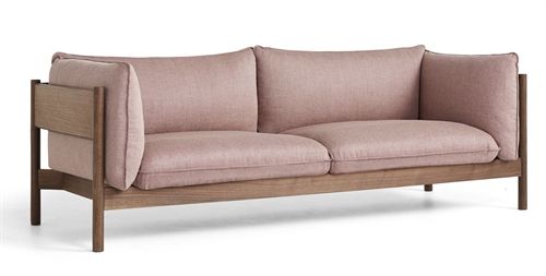 HAY Arbour 3 Seater B: 220 cm - Re-wool 648 / Oiled Waxed Solid Walnut