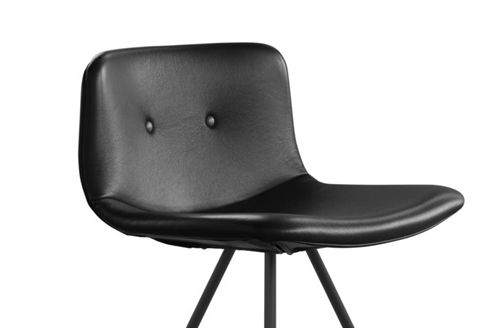 Bent Hansen Primum Bar Stool Low - Zenzo 207 Black Leather/Black Powder Coated Steel