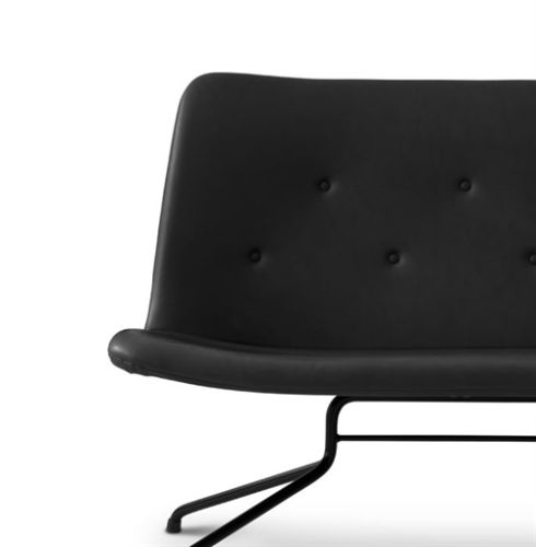 Bent Hansen Primum 2 pers. sofa L: 124 cm - Sort Adrian Læder/Sort Stel