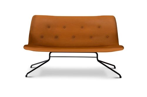 Bent Hansen Primum 2 pers. sofa L: 124 cm - Cognac Adrian Læder/Sort Stel