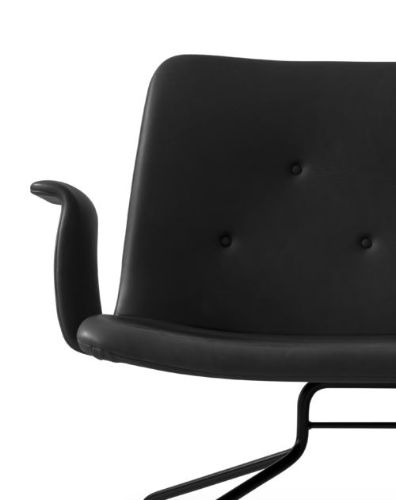 Bent Hansen Primum 2 pers. sofa m. Armlæn L: 140 cm - Sort Adrian Læder/Sort Stel