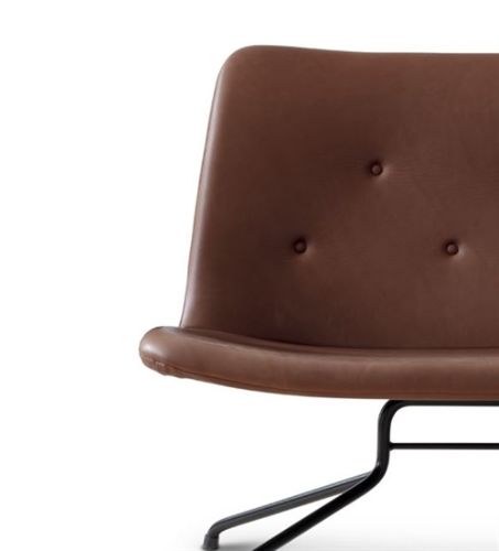 Bent Hansen Primum 2 pers. sofa L: 124 cm - Davos Brown læder/Sort Stel