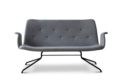 Bent Hansen Primum 2 pers. sofa m. Armlæn L: 140 cm - Hallingdal 116/Sort Stel