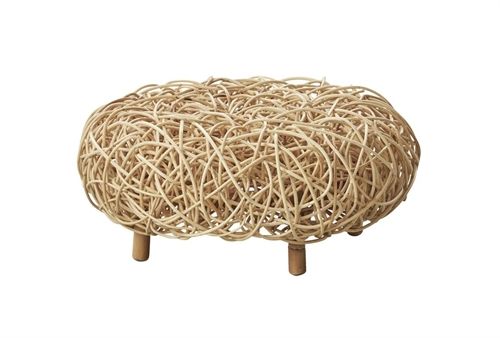 Cane-line Indoor Loop Fodskammel Ø: 50 cm - Natural Rattan