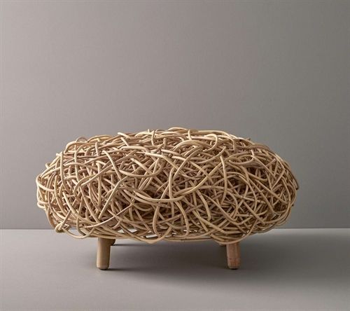 Cane-line Indoor Loop Fodskammel Ø: 50 cm - Natural Rattan
