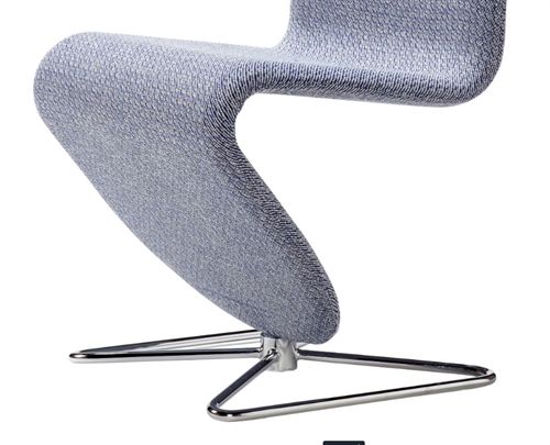 Verpan System 1-2-3 Dining Chair Standard SH: 47 cm - Noise 742/Butterfly Aluminium
