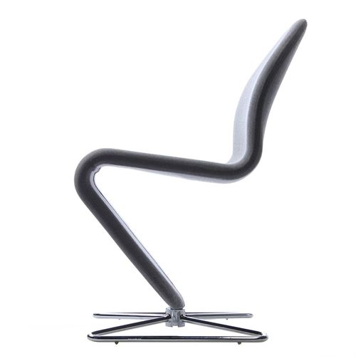 Verpan System 1-2-3 Dining Chair Standard SH: 47 cm - Steelcut Trio 2 153/Butterfly Aluminium